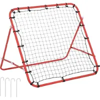 Fortuna Lai voetbalterugkaatswand, rebounder, doelhoep, 96 x 80 x 96 cm, verstelbare hoek, rood-zwart, ideaal voor training en spel