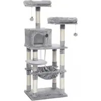 In And OutdoorMatch And OutdoorMatch Kraboom Jean - 143 cm - Voor katten - Grijs - Zachte kattenmand/hangmat - Katten speelgoed - Geschikt voor kleine kittens