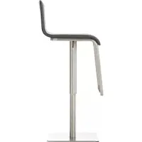 In And OutdoorMatch And Outdoor Match barkruk Lenora - Hoogte verstelbaar - Barkruk met rugleuning - Set van 1 - Ergonomisch - Barkrukken voor keuken of kantine - Grijs - Zit hoogte 55-78 cm
