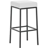 In And OutdoorMatch And Outdoor Match barkruk Luciano - Zit hoogte 80 cm - Zonder rugleuning - Set van 1 - Ergonomisch - Barkrukken voor keuken of kantine - Vierkant - Wit/zwart