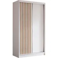 AX Living Garderobekast Cabinio, 120 cm breed, schuifdeuren, wit/artisan