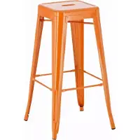 In And OutdoorMatch And Outdoor Match barkruk Hanna - Zonder rugleuning - Set van 1 - Ergonomisch - Barkrukken voor keuken of kantine - Oranje - Metaal - Zithoogte 77 cm
