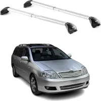 Aurilis Draagrek/bagagerek voor Toyota Corolla Verso 2002-2006, 5 deuren, aluminium, grijs, met 2x ABE-certificaat