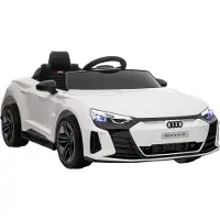 Fortuna Lai Elektrische kinderauto, Audi RS e-tron GT, met veiligheidsgordel, afstandsbediening, koplampen, muziekfunctie, wit, 103 x 58 x 41 cm