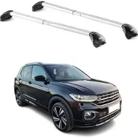 Aurilis Draagbalken, basisdrager voor VW T-Cross 2019-2025, 5-deurs, aluminium, zilver, 2-delig, met ABE-certificaat