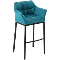 In And OutdoorMatch And Outdoor Match barkruk Floy - Blauw - Met rugleuning en armleuningen - Ergonomisch - Set van 1 - Deluxe