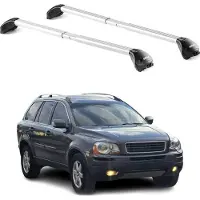 Aurilis Draagbalken, basisdrager voor Volvo XC90, modeljaren 2002-2014, 5-deurs, aluminium, zilver, 2-delig, met ABE-certificaat