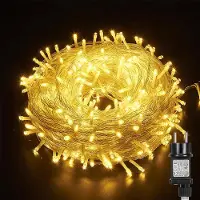 ROSNEK 20 meter LED-lichtketting met 200 LED's, 8 lichtmodi, waterdicht. Geschikt voor binnen- en buitendecoratie, tuinfeesten, kerst, Halloween, bruiloften. Warm wit licht