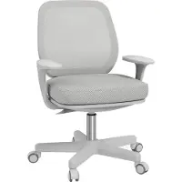Youjia Kantoel, ergonomische bureaustoel met draaifunctie, in hoogte verstelbaar, afmetingen 55 x 48 x 82,5-94,5 cm, grijs