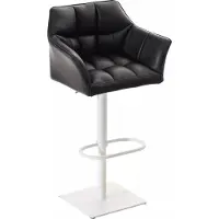In And OutdoorMatch And Outdoor Match barkruk Hershel - Zwart - Kunstleer - Met rugleuning en armleuningen - Ergonomisch - Set van 1 - Hoogte verstelbaar - Deluxe