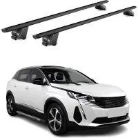Aurilis Bagagedrager voor Peugeot 3008, modeljaren 2016-2025, aluminium, zwart, 2-delig, met ABE-certificaat
