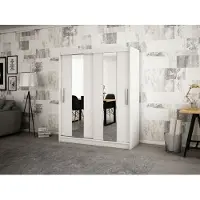 Minio Kledingkast, 200 cm, model POLE, kleur: mat wit