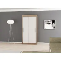 Minio Kledingkasten TOKYO, 120 cm, Sonoma-kleur, wit