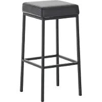In And OutdoorMatch And Outdoor Match barkruk Wilburn - Zonder rugleuning - Set van 1 - Ergonomisch - Barkruk voor keuken of kantine - Vierkant - Zwart - Zit hoogte 80 cm