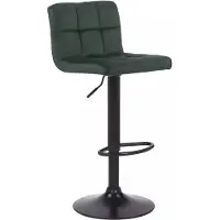 In And OutdoorMatch And OutdoorMatch Luxe barkruk Clarabelle – Groen – Zwart – Fluweel – Modern design – Met rugleuning – Voetsteun – Geschikt voor keuken en bar – Gekussende zitting