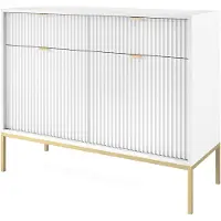 AX Living Kommode met lade, model Eternas KS104, 104 cm, modern design, wit