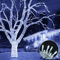 Lapamax LED-lichtketting, 100 meter, 800 LED's, koud wit. Kerstverlichting voor kerstboom, 8 modi. Kerstdecoratie voor kerstboom, kamer, feest, tuin