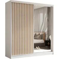 AX Living Garderobekast Cabinio, wit, artisan-stijl, met spiegel, 200 cm breed