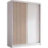 AX Living Garderobekast 160 cm, wit, met Artisan-lamellen