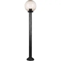 H4L Wegverlichtingsarmatuur, buitenlamp, tuinlamp, bolvormig, gerookt glas, diameter 25 cm, hoogte 125 cm