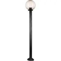 H4L Wegverlichtingsarmatuur, buitenlamp, tuinlamp, bolvormig, gerookt glas, diameter 25 cm, hoogte 145 cm