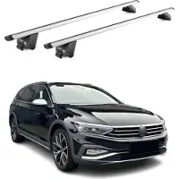 Aurilis Draagbalken voor VW Passat Variant Alltrack B8, modeljaren 2014-2025, 100 kg draagvermogen, aluminium, zilverkleurig, met 2x ABE-certificaat