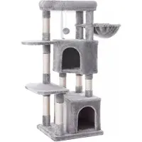 In And OutdoorMatch And OutdoorMatch Luxe krabboom Peggie – 120 cm – Voor katten – Grijs – Zachte kattenmand-hangmat – Katten speelgoed – Geschikt voor kleine en grote kittens