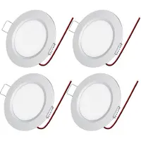 ROSNEK 4 stuks 3W 12V LED inbouwspots, warm wit, ultradunne plafondlamp, inbouwspot, verlichting voor binnen, zilver