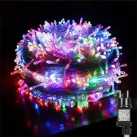 ROSNEK 100 meter LED-lichtketting, 8 lichtmodi, waterdicht. Geschikt voor binnen- en buitendecoratie, tuinfeesten, kerst, Halloween, bruiloften en andere gelegenheden. Kleur: multicolor