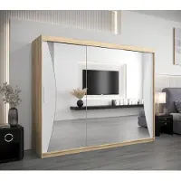 Minio Garderobekast 250 cm, model MONACO, Sonoma eikenhout/wit