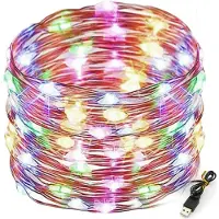 Rosikey 20 meter LED koperdraad lichtketting, USB, kerstverlichting, draadlichtketting, geschikt voor bruiloften, feesten, binnen decoratie