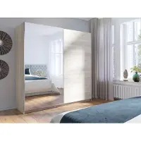 AX Living Garderobekast Sonoma eikenhout, 200 cm, model Adelna, met spiegel, modern design