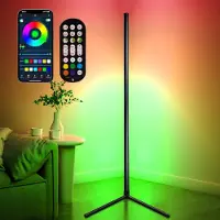 Rosikey Slimme LED-vloerlamp voor de woonkamer, 125 cm, dimbaar met afstandsbediening en app, met muziekmodi, sfeerverlichting, geschikt voor slaapkamer, gaming, feestjes en decoratie
