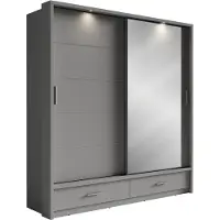 MINIO go for it MINIO, garderobekast, schuifdeurkast, "ARTI 5", met lades, 200 cm, grijs