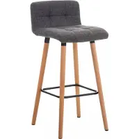 In And OutdoorMatch And OutdoorMatch Luxe Barkruk Levi - Ergonomisch - Met rugleuning - Set van 1 - Barkrukken voor keuken of kantine - Polyester - Donkergrijs - Zit hoogte 75 cm
