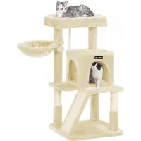 In And OutdoorMatch AndOutdoorMatch Luxe krabboom Kimberly – voor katten – crème kleur – zachte kattenmand-hangmat – kattenspeelgoed – geschikt voor kleine kittens