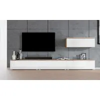 AX Living Wandmeubel Loriano IV, eikenhout Wotan/wit hoogglans, model 300