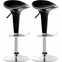 In And OutdoorMatch And Outdoor Match barkruk Alvina Austin - Zwart - Chroom - Modern design - Voetsteun - Geschikt voor keuken en bar - Zitting van kunststof