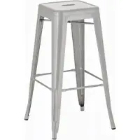 In And OutdoorMatch And Outdoor Match barkruk Marlee - Zonder rugleuning - Set van 1 - Ergonomisch - Barkrukken voor keuken of kantine - Zilver - Metaal - Zit hoogte 77 cm