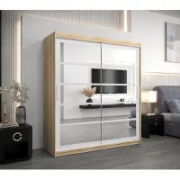 Minio Garderobe 180 cm ROMA 2, Sonoma eikenhout / Wit
