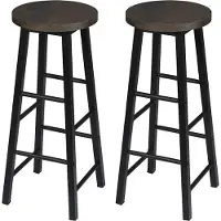 Happyment Hoge barkrukken Denza - Zithoogte 71cm - Roestig - Set van 2 - Keuken - Barstoelen - Zonder rugleuning - Hout