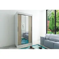 Minio Kledingkasten TOKYO 1, 100 cm, Wit / Sonoma