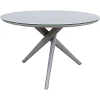 In And OutdoorMatch Tafel - Ø120x74 cm - Beige aluminium - Keramisch