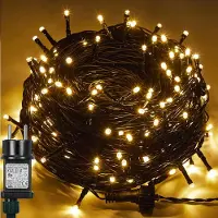 Rosikey 20 meter LED-lichtketting, warm wit licht, voor binnen gebruik, met timer. 8 lichtmodi, geschikt voor kerstverlichting, kerstboom, tuin, balkon, feestdecoratie