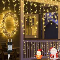 Rosikey Eisregen lichtketting, warmwit, 5 meter. IJskristal LED lichtketting met 32 strengen, 8 modi, timer en geheugenfuncties. Geschikt voor kerstverlichting binnenshuis