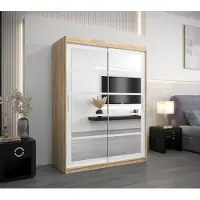 Minio Garderobe 150 cm ROMA 2, Sonoma eikenhout / wit