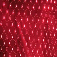 Rosikey 3X2M LED-lichtketting, net van lichtjes, rood, constant licht, lichtgordijn, voor binnen, feest, balkon, decoratie, kerstverlichting
