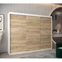Minio Garderobekast 250 cm VERONA 1, wit / Sonoma