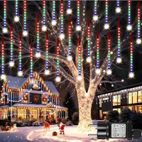 Rosikey 4M Meteorietregen lichtketting, 288 LED's, kerstdecoratie, ijspegels lichtketting, geschikt voor winter, Halloween, dakgoot, raam, tuin, balkon, decoratie, multicolor