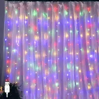 Rosikey 2x2 meter lichtgordijn, multicolor, 192 LED-lampjes, binnen- en buitengebruik, USB-aangedreven lichtgordijn voor kerst, bruiloft, feest, raam, muur, balkon, decoratie